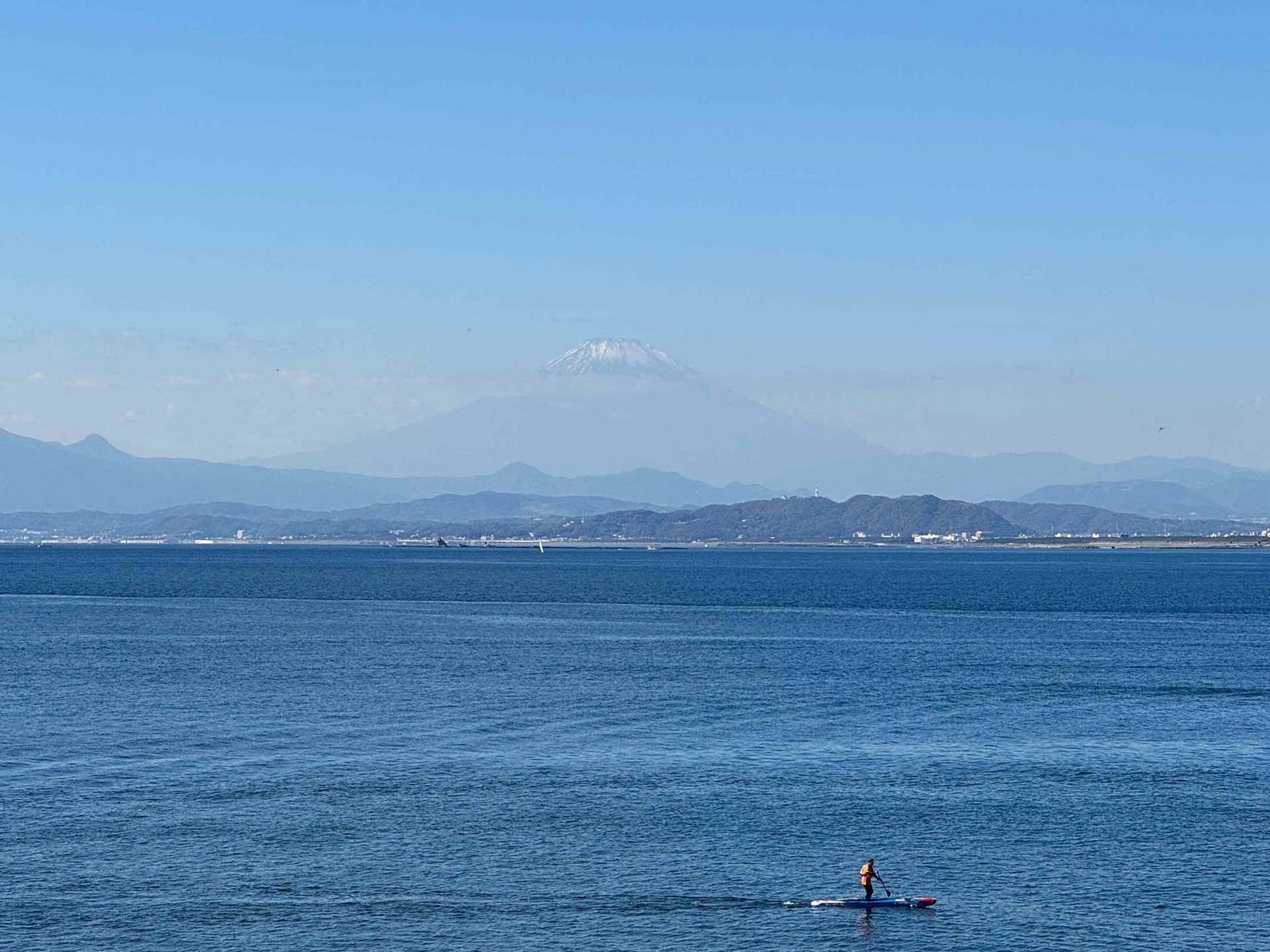 Fisherman with Mount Fuji in the background